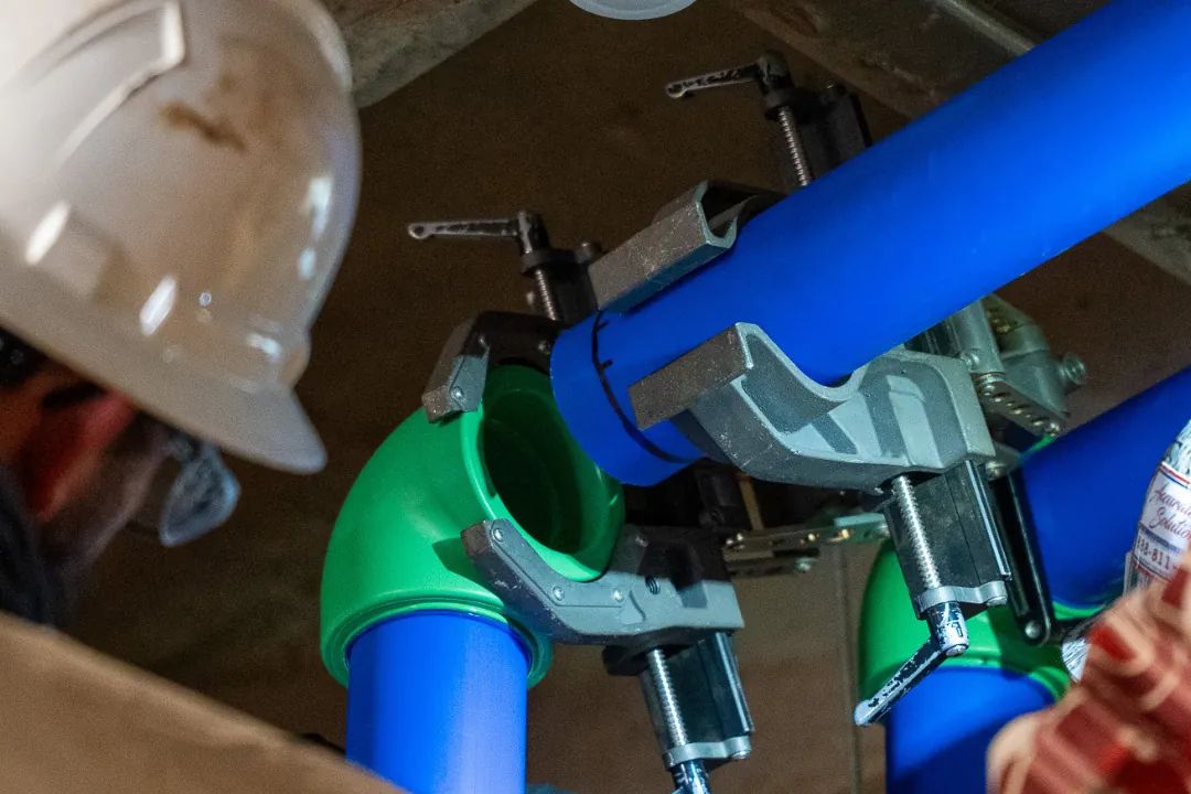 Refrigeration and process piping overhead in a facility