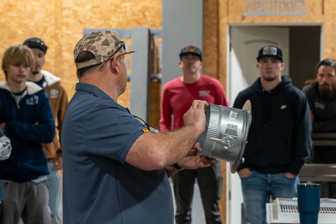 Fabricated sheet metal fitting in the Abilene shop