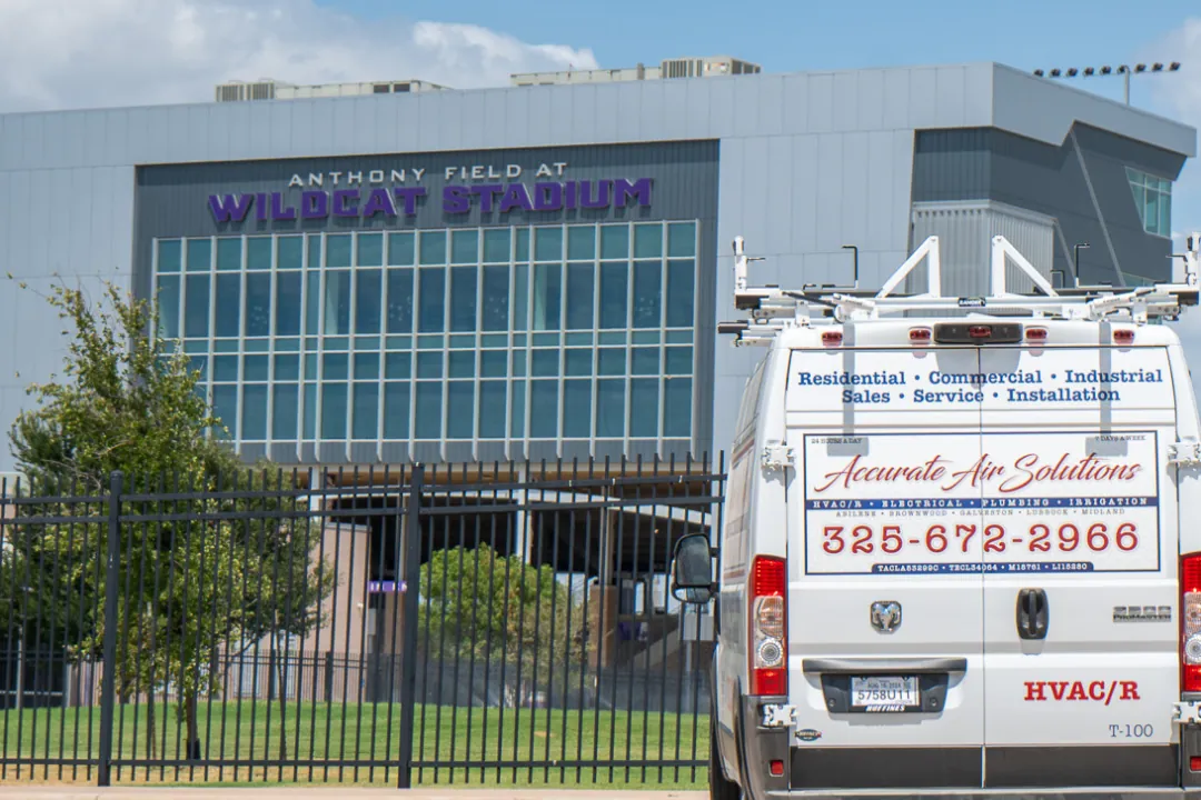 Accurate Air Solutions on site at a stadium facility